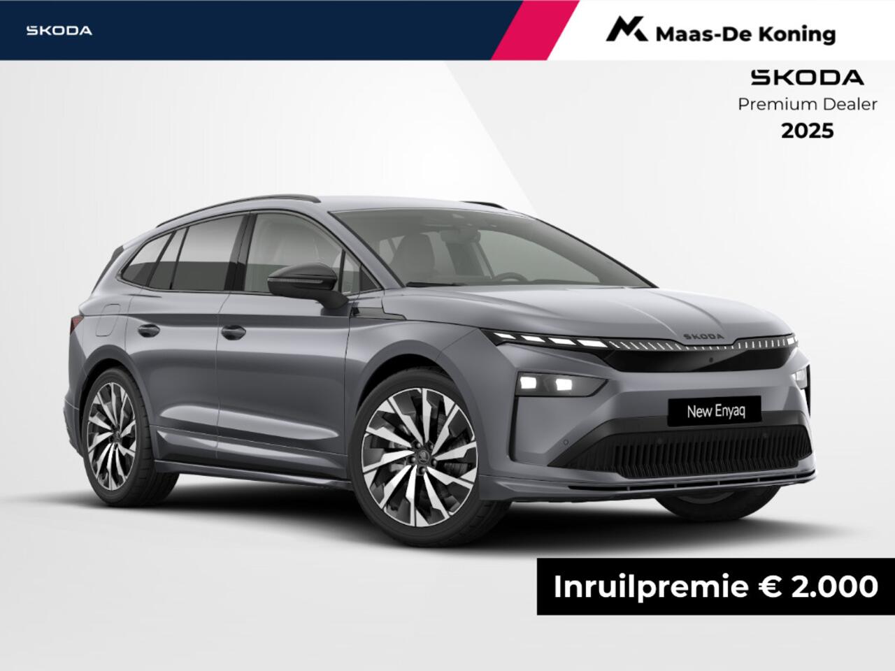 Skoda Enyaq iV Sportline Elektromotor 210 kW / 286 PK SUV Elektri | Metallic Lak | 21” lichtmetalen Velgen | Trekhaak wegklapbaar | 2000,- inruilvoordeel!!