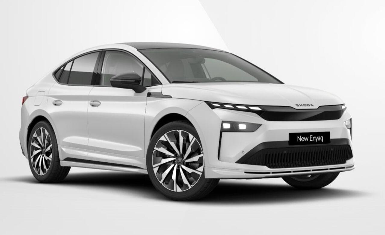 Skoda Enyaq iV Sportline Elektromotor 210 kW / 286 PK SUV Elektri | Trekhaak | Panorama dak | Head up | Canton | Dynamic Chassis Control | 360° camera |  Stoelmassage | Verwarmde voorruit en achterbank |  21″ lichtmetaal |