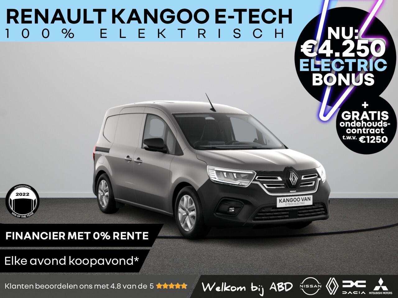 Renault KANGOO E-TECH Gesloten Bestel L1H1 44kWh 120 1AT Advance | Cruise control en snelheidsbegrenzer | Elektrisch bedienbare ramen (met sneltoets bestuurderszijde) | Elektronisch geregelde airconditioning