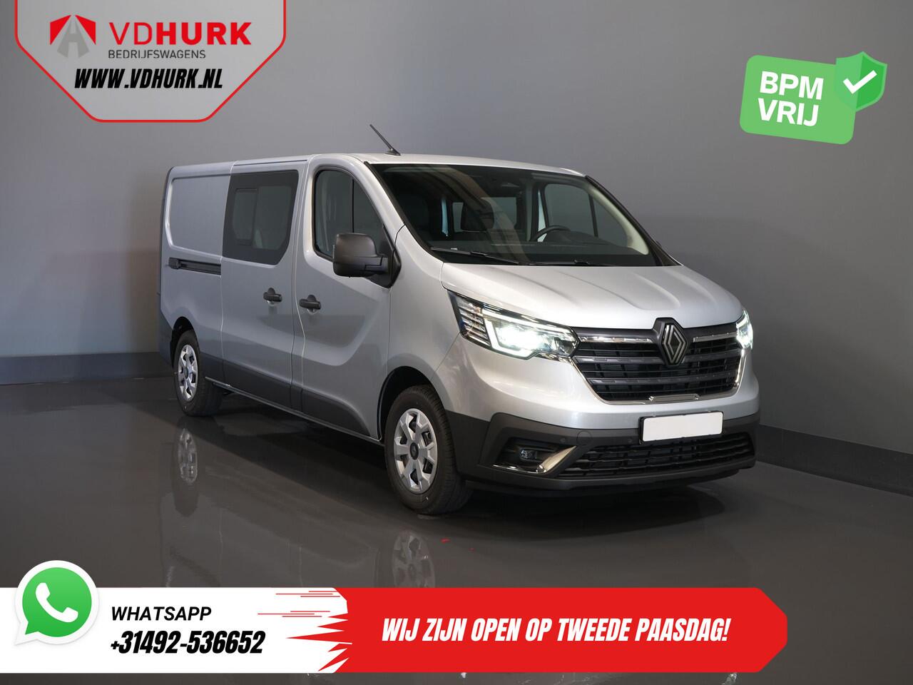 Renault TRAFIC 2.0 dCi 130 pk L2 BPM VRIJ! DC Dubbel Cabine LED/ 2xSchuifdeur/ Navi/ Carplay/ Camera/ PDC/ Cruise