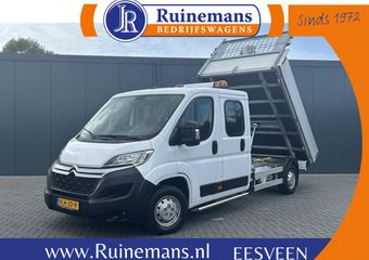 Citroen JUMPER 2.2 BlueHDi 141 PK EURO 6 / L4 MAXI / KIPPER / 7 PERS / DUBBELE CABINE / PICK UP / 2.5 TONS TREKHAAK / LED