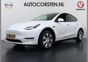 Tesla Model Y Long Range 514PK AWD 75kWh Trekhaak-1600KG Warmtepomp Full-Self-Driving Computer 3 Leder 19″ GSM-Sleutel Stoelverw.- V+A+Stuur+Voorruit Adap.Cruise Navi Ecc Keyless PDC-a+v Elek.Achterklep Lmv Led Standkachel 4WD LR 1e Eigenaar, origineel Nederlands Gelev