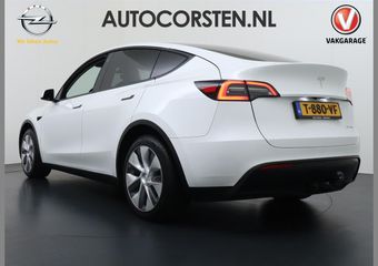 Tesla Model Y Long Range 514PK AWD 75kWh Trekhaak-1600KG Warmtepomp Full-Self-Driving Computer 3 Leder 19″ GSM-Sleutel Stoelverw.- V+A+Stuur+Voorruit Adap.Cruise Navi Ecc Keyless PDC-a+v Elek.Achterklep Lmv Led Standkachel 4WD LR 1e Eigenaar, origineel Nederlands Gelev