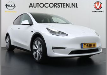 Tesla Model Y Long Range 514PK AWD 75kWh Trekhaak-1600KG Warmtepomp Full-Self-Driving Computer 3 Leder 19″ GSM-Sleutel Stoelverw.- V+A+Stuur+Voorruit Adap.Cruise Navi Ecc Keyless PDC-a+v Elek.Achterklep Lmv Led Standkachel 4WD LR 1e Eigenaar, origineel Nederlands Gelev