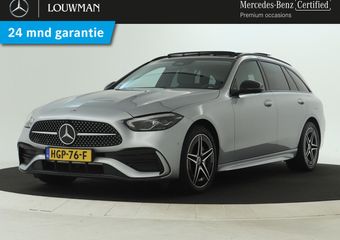 Mercedes-Benz C-KLASSE Estate 300 e AMG Plug-In Hybride | AMG Line | Night Pakket | Panorama Schuif-Kanteldak | Trekhaak | Inclusief 24 maanden MB Certified garantie voor Europa.
